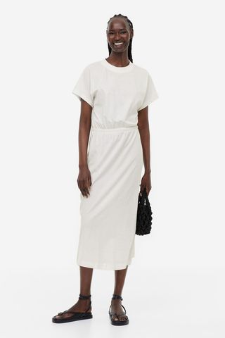 H&M + Smocked-Waist Jersey Dress