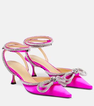 Mach & Mach + Double Bow 65 Embellished Satin Pumps