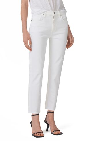 Citizens of Humanity + Isola Mid Rise Crop Slim Straight Leg Jeans