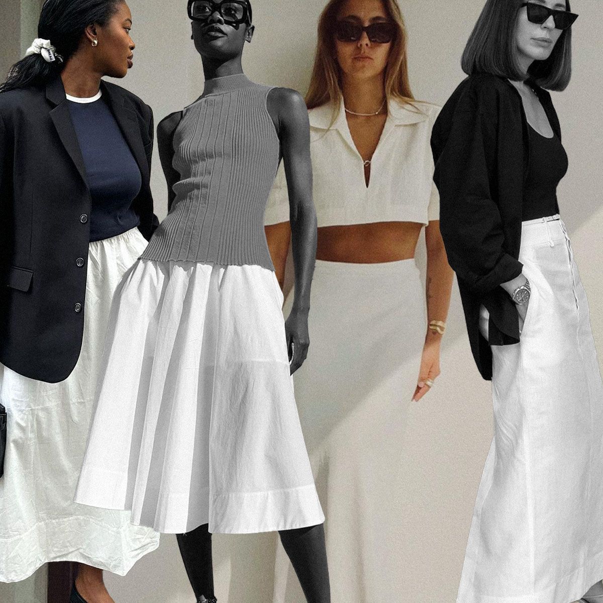 White Button Skirt Outfits (9 ideas & outfits)