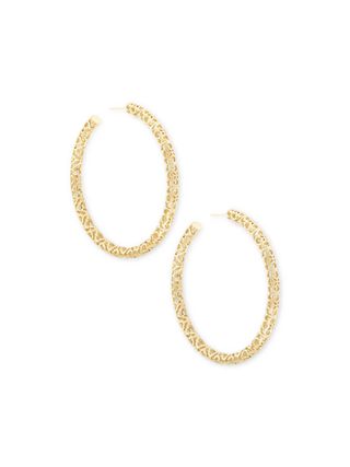 Kendra Scott + Maggie Hoop Earrings in Gold Filigree