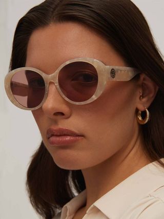 Anne Klein + Glamorous Oval Sunglasses