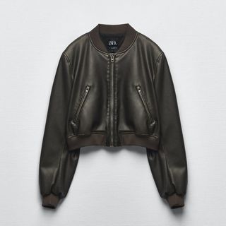 Zara + Faux Leather Bomber