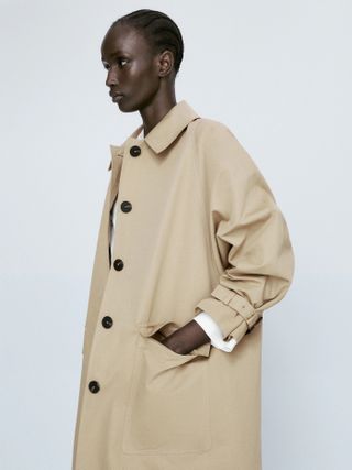 Massimo Dutti + Cotton and Linen Blend Trench Jacket