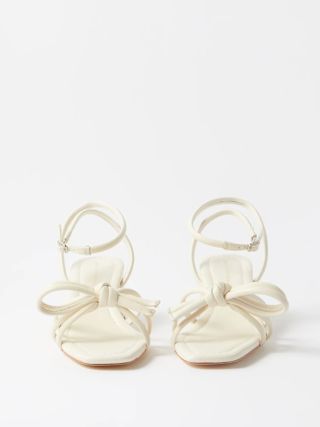Loeffler Randall + Mikel 55 Bow-Front Leather Sandal