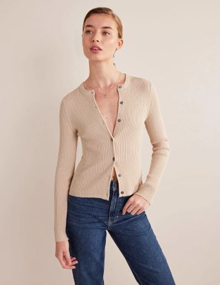 Boden + Ribbed Detail Cardigan