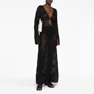 Sir + Rayure Crochet Long Sleeve Maxi Dress