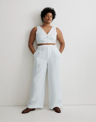 Madewell + The Harlow Wide-Leg Pants in 100% Linen