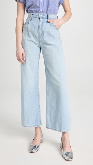 Joe's Jeans + The Weightless Pleated Wide Leg Ankle Jeans