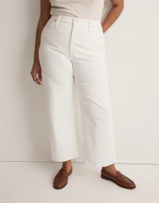 Madewell + The Perfect Vintage Wide-Leg Crop Jeans in Tile White