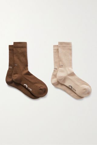 Socksss + Set of Two Intarsia Stretch Organic Cotton-Blend Socks