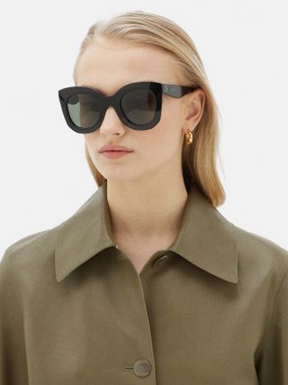 Celine Eyewear + Oversized Round Acetate Sunglasses