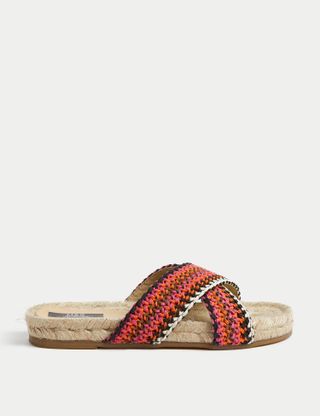 M&S Collection + Woven Crossover Flat Espadrilles