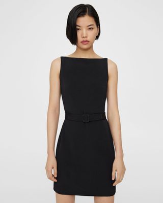 Theory + Belted Sheath Dress in Viscose
