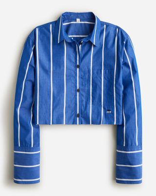 HommeGirls for J.Crew + Reworked Garçon Shirt in Seaside Stripe