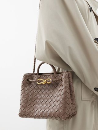 Bottega Veneta + Andiamo Small Intrecciato-Leather Shoulder Bag