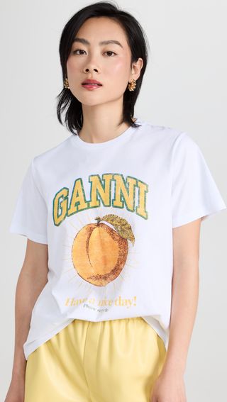 Ganni + Basic Jersey Peach Relaxed Tee