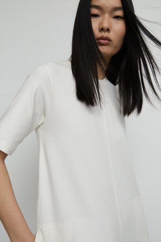 Warehouse + Clean Cotton Trapeze Midi Dress