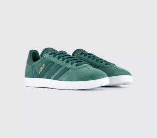 Adidas + Gazelle Trainers in Tech Forest Collegiate White