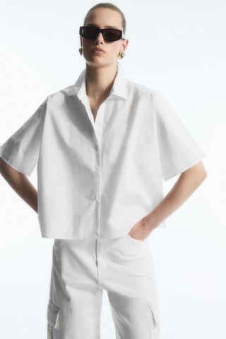 COS + Boxy Short-Sleeved Poplin Shirt