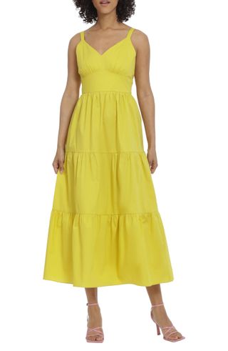 Maggy London + Tiered Stretch Cotton Sundress