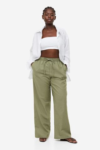 H&M + Linen-Blend Pull-On Pants