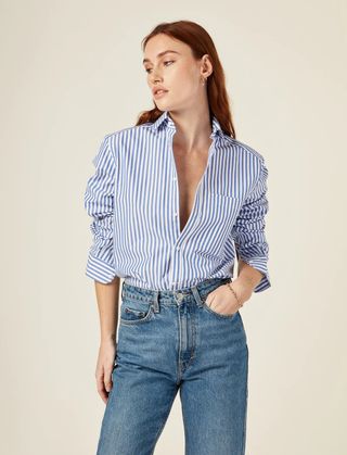 With Nothing Underneath + The Classic: Poplin Royal Blue Stripe Shirt