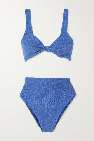 Hunza G + + Net Sustain Jamie Twist-Front Seersucker Bikini