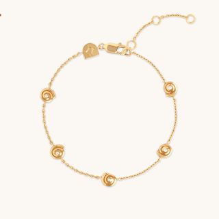 Astrid & Miyu + Shell Crystal Charm Bracelet in Gold