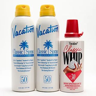 Vacation + SPF50 Classic Spray and SPF30 Whipped 3-Piece Sunscreen Set