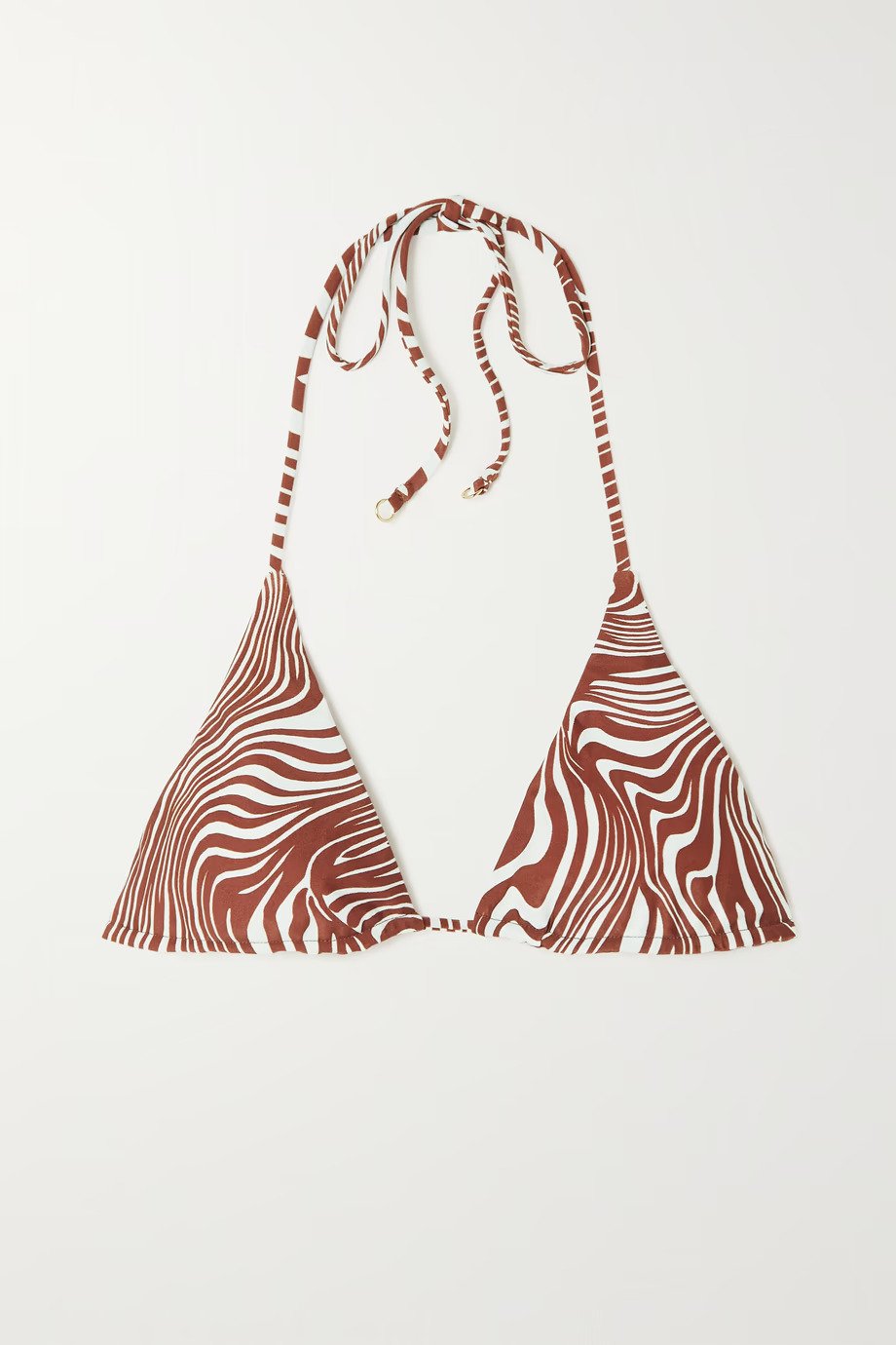 Faithfull the Brand + Lattea Zebra-Print Stretch-ECONYL Triangle Bikini Top