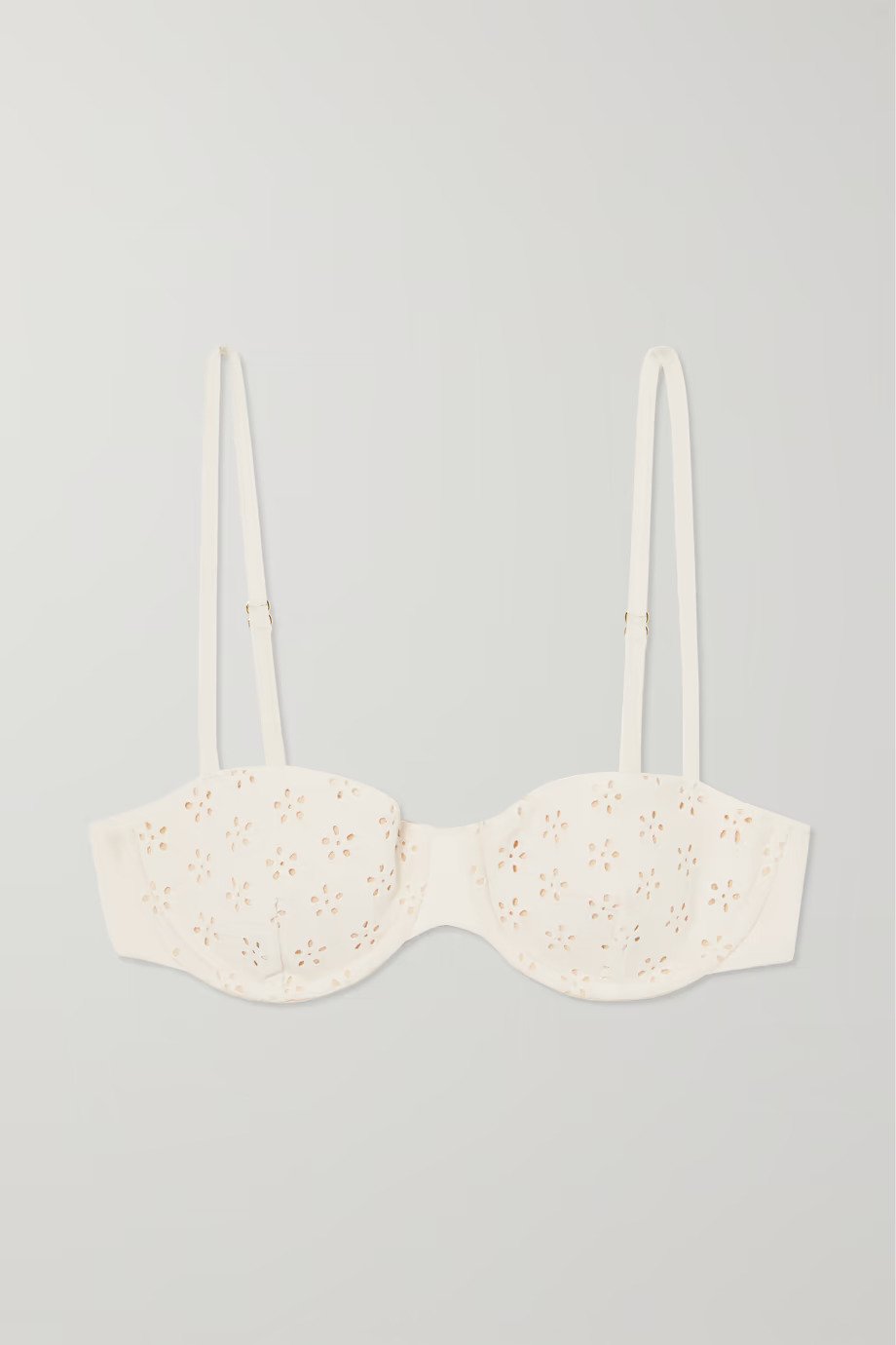 Peony + Recycled-Broderie Anglaise Underwired Balconette Bikini Top