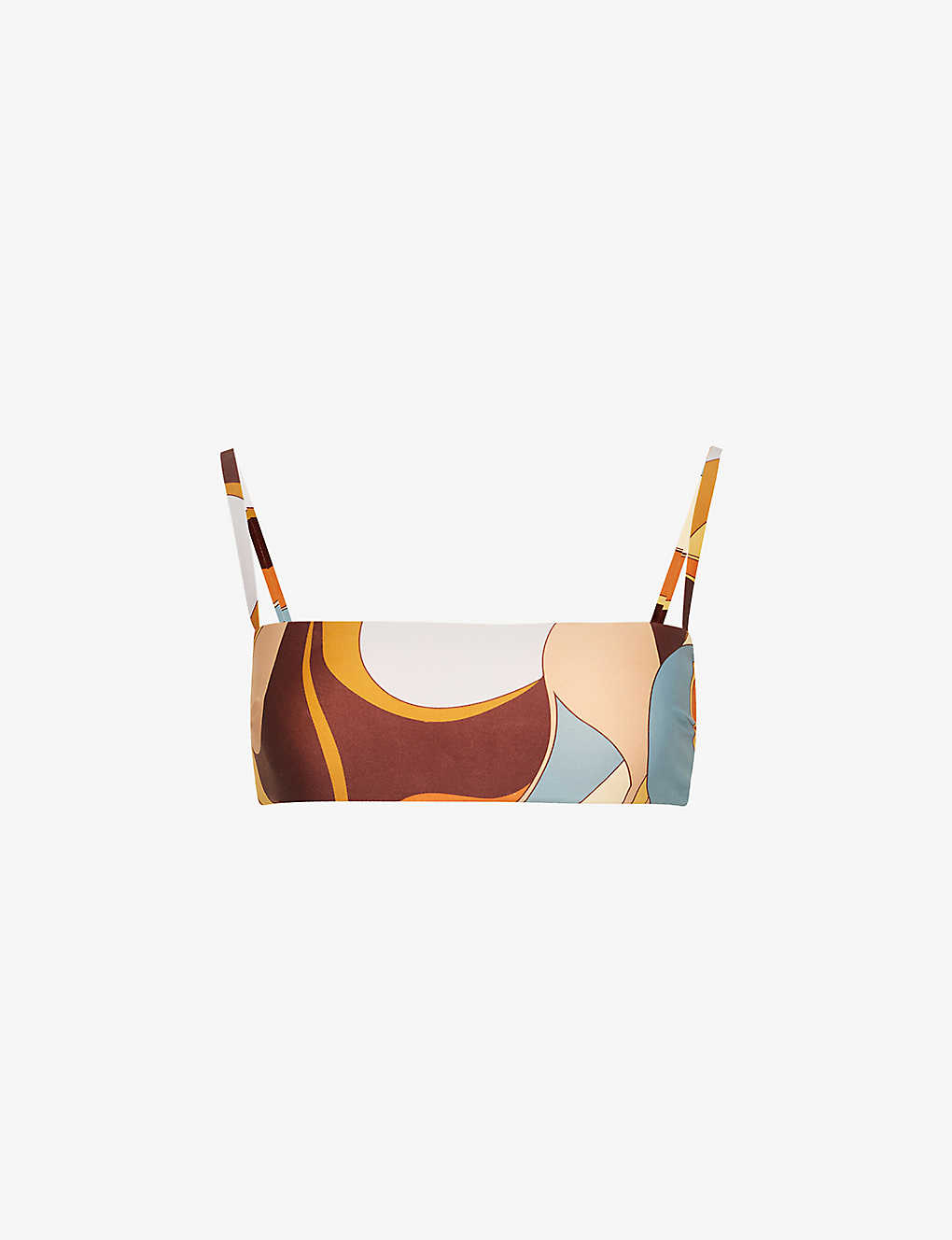 SIR + Abstract-print square-neck bikini top