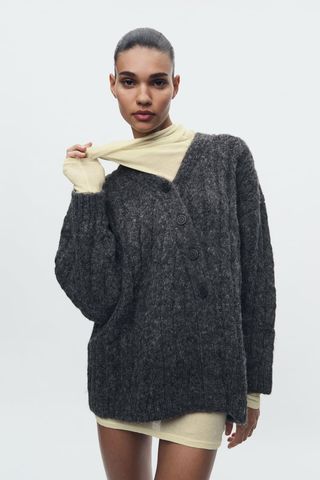 Zara + Asymmetric Cardigan
