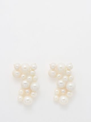 Completedworks + Freshwater Pearl & 14kt Gold-Plated Earrings