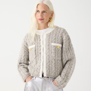 J.Crew + Cable-knit Sweater Lady Jacket