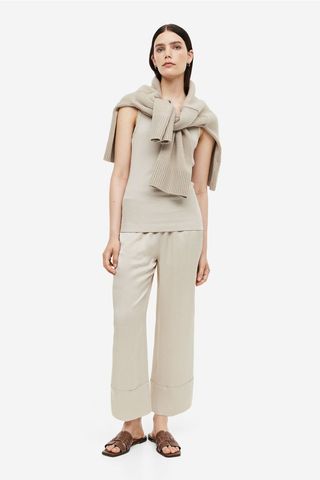 H&M + Silk-Blend Trousers