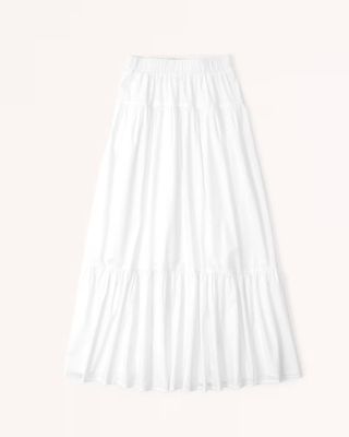 Abercrombie & Fitch + Poplin Tiered Maxi Skirt