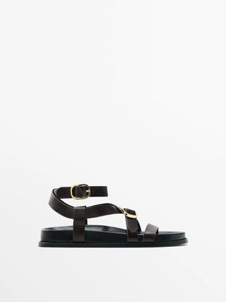 Massimo Dutti + Flat Strappy Sandas With Buckle
