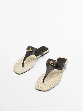 Massimo Dutti + Flate Jute Sandals