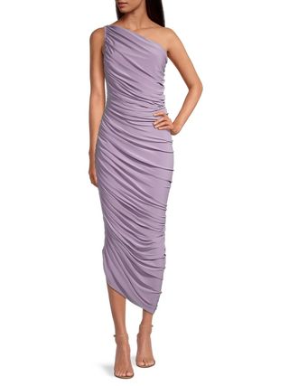 Norma Kamali + Diana Ruched One-Shoulder Gown