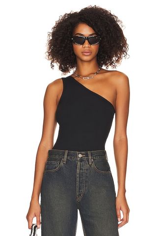 Spanx + Suit Yourself Ribbed One Shoulder Bodysuit
