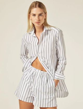 With Nothing Underneath + The Short: Polin, Midnight Blue Stripe