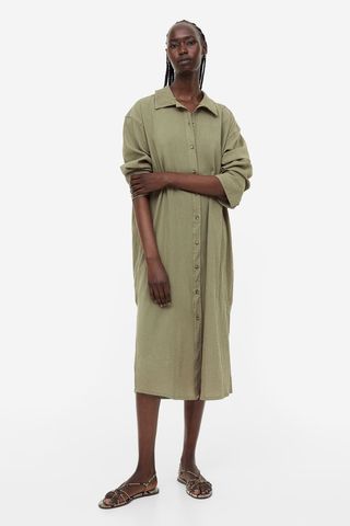 H&M + Crêped Shirt Dress