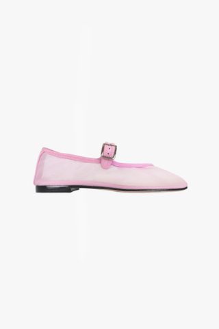 Sandy Liang + MJ Mesh Flats in Pink