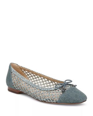 Sam Edelman + May Square Toe Bow Accent Openwork Flats