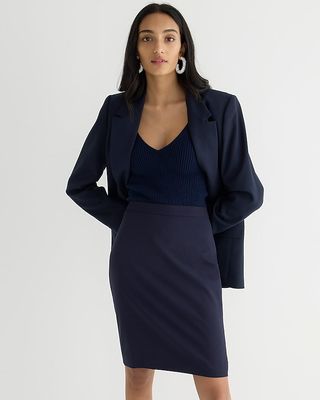 J.Crew Collection + No. 2 Pencil Skirt in Italian Stretch Wool