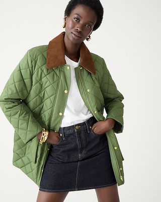 J.Crew + Heritage Quilted Barn Jacket with PrimaLoft