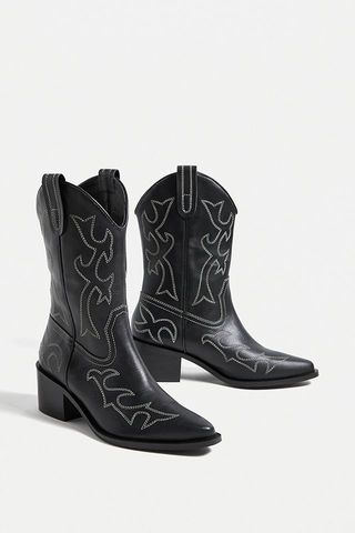Urban Outfitters + Black Western Cowboy Boots