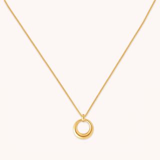 Astrid & Miyu + Bold Halo Pendant Necklace in Gold